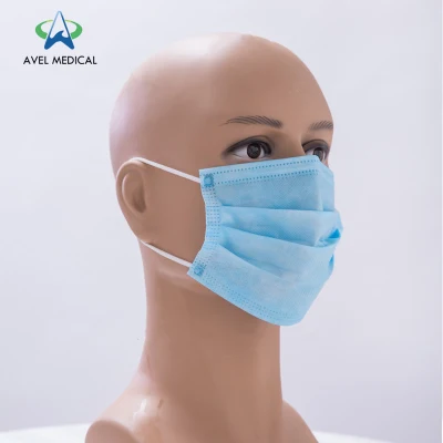 Masque facial, masque de protection jetable, masque facial anti-pulvérisation, masque facial anti-poussière, contour d'oreille Masker 3 plis de haute qualité