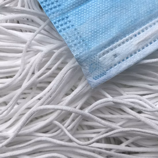 Boucle d'oreille de cordon de bande élastique réglable ronde de 3 mm pour masque